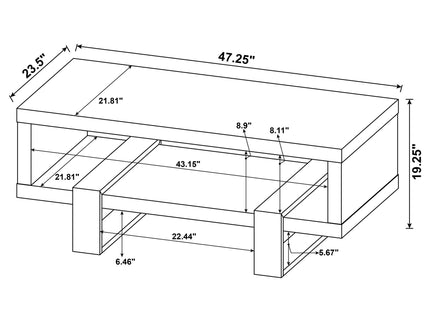 1 Shelf Coffee Table Design And Accents - Gray