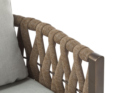 2 Pieces Outdoor Metal Patio Club Chair, Patio Furniture Arm Chair With Cushion, Modern Outdoor Furniture Deep Seating For Porch, Garden, Backyard, Balcony - Brown / Light Gray