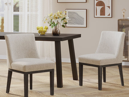 Modern Dining Chair With Durable Fabric Upholstery And Sturdy Wooden Frame (Set of 2)