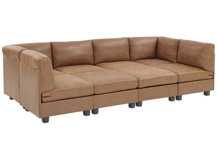 Modular Sectional, Customizable Layout, Removable Cushions - Brown