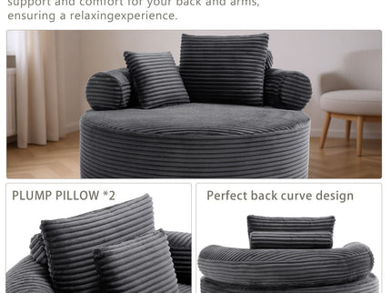 Round Sofa Bed With 3 Pillows For Living Room