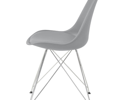 Padded Side Chair And Soft Upholstered Seat (Set of 2) - Gray