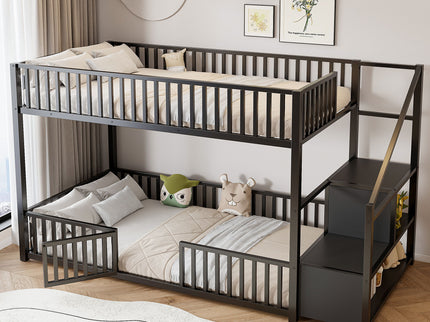 Bunk Bed With Storage Ladder, Compact Design