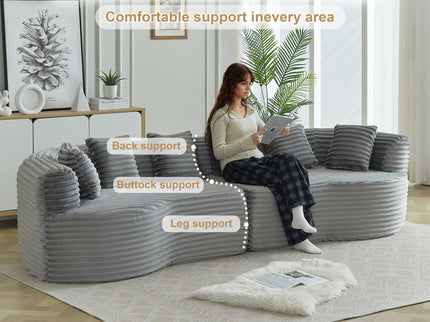 Sectional Sofa, Oversized 4 Seater With Deep Seat Design