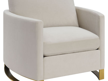 Rufo - Upholstered Curved Track Arm Chair - Beige