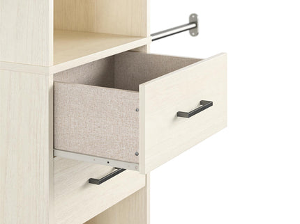 Kelly - 5 Shelf 2 Drawer Closet Organizer With 3 Adjustable Hanging Rods - Ivory