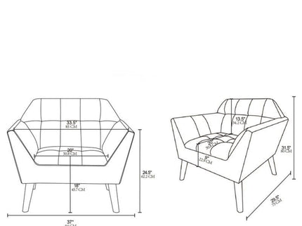 Modern Lounge Chair With Button Tufting