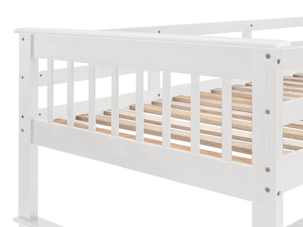 Stairway Bunk Bed With Storage And Guard Rail For Bedroom