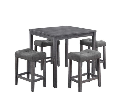 Lucian - Counter Height Pub Table With Tufted Stools