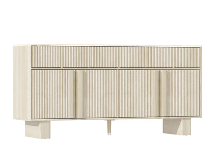 Sideboard Buffet Cabinet With 3 Drawers And 4 Doors For Dining Room