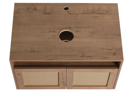 Bathroom Vanity With Art Sink And Side Cabinet, Float Mounting Design