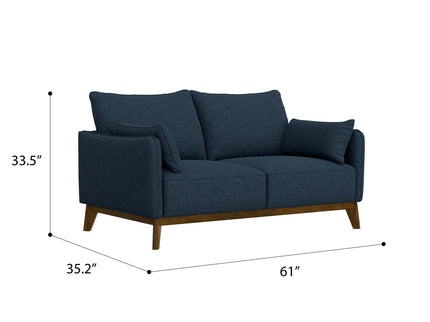 Loveseat With Flared Legs - Blue