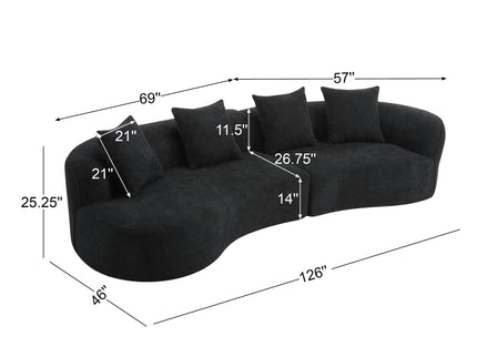 Elegant Curved Sectional Sofa With Full Foam Comfort