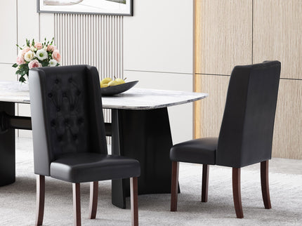 Sophisticated Tufted Dining Chair With High Back Design