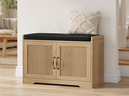 Entryway Shoe Bench With Double Doors