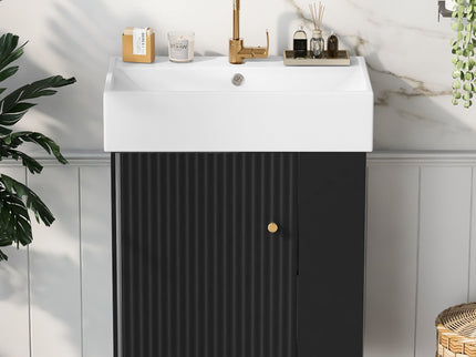 Modern Floating Bathroom Vanity With Ceramic Basin Perfect For Small Bathrooms