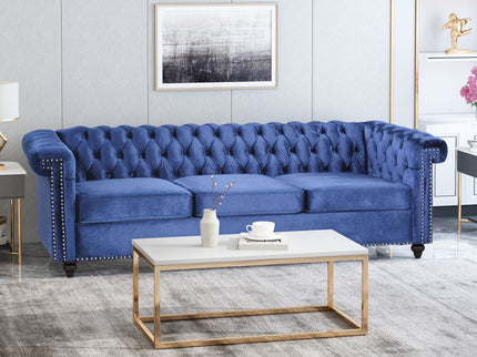 Chesterfield Style 3 Seater Sofa With Deep Button Tufting