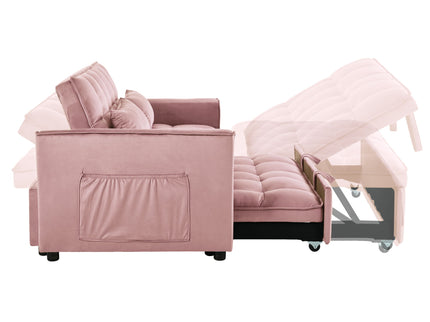 3 In 1 Pull Out Couch Convertible Sofa Bed With Reclining Backrest