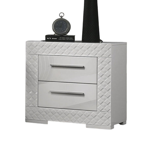 Nightstand With Bar Handle - White