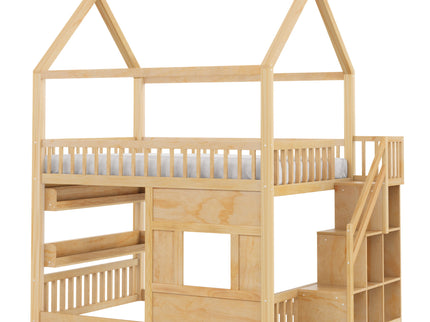 House Bed With Built-In LED Shelf Light