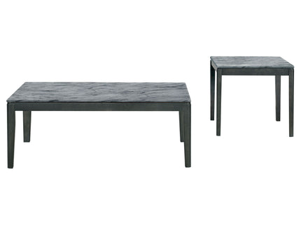 Tryon - Marble 2 Piece Coffee And End Table Set - Gray
