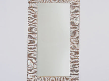 Handcarved Rectangle Mirror Accent With 3mm Glass - Antique White