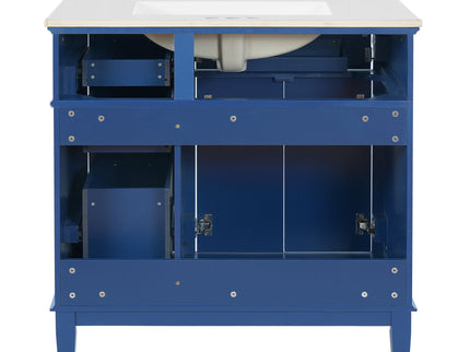 Modern Bathroom Vanity With Ceramic Sink, Soft Close Storage Cabinet