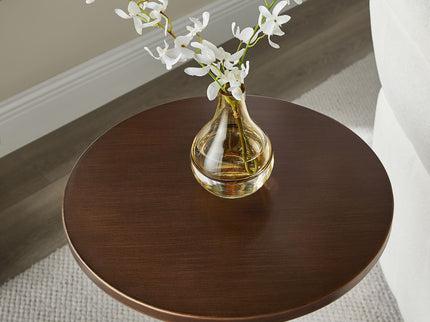 Tareel - Round Accent Table With Open Oval Pedestal - Antique Bronze
