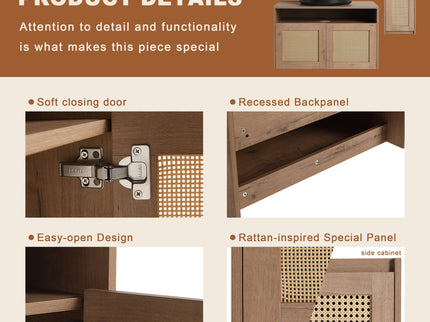 Bathroom Vanity With Art Sink And Side Cabinet, Float Mounting Design