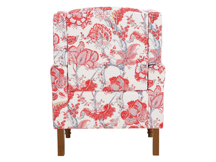 Accent Chair With Floral Upholstery And Nailhead Trim