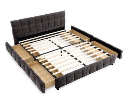 Modern Platform Bed Frame With Thick Fabric