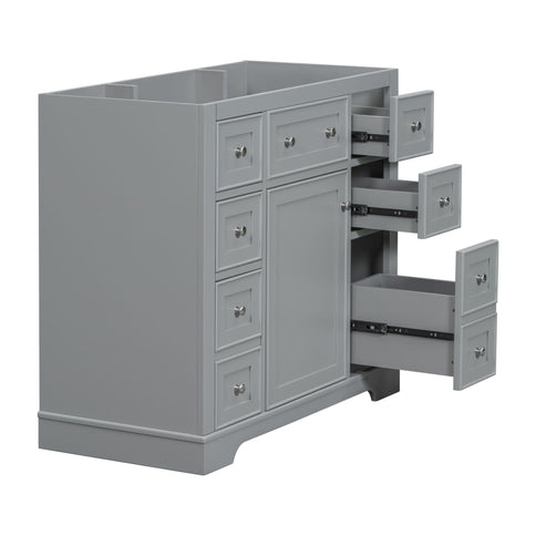 Modern Bathroom Vanity Base Only With 1 Cabinet And 6 Drawers
