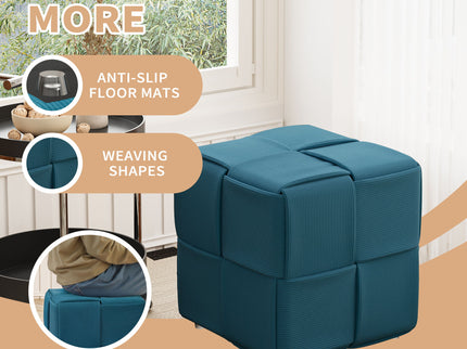 Modern Ottoman Foot Rest With Woven Design