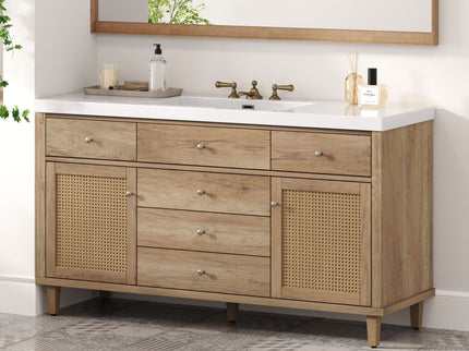 Bathroom Vanity With Sink, 5 Legs, Soft Close Drawers