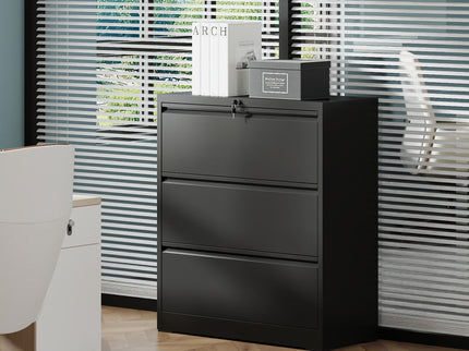 Lateral File Cabinet, Heavy Duty Filing Holds Letter/Legal/A4 Files