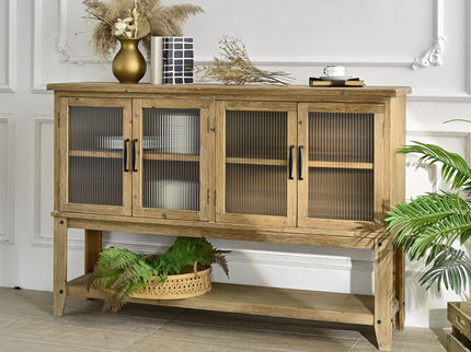 Rectangle Accent Sideboard Cabinet With Storage Shelf, Cabinet For Kitchen - Natural Wood