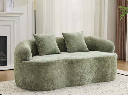 Curved Loveseat Sofa With Round Armrest