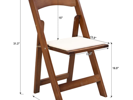 Solid Wood Upholstered Folding Chair Set, Dining Room (Set of 4)
