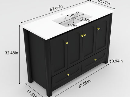 Bathroom Vanity With Sink Combo, 4 Soft Close Doors And 2 Drawers