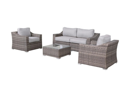 Outdoor Wicker Conversation Set With Cushions, All Weather