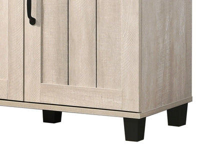 Corby - Oak Finish 3 - Door Shoe Cabinet - Dusty Gray