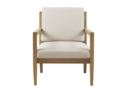 Tage - Upholstered Accent Armchair With Slatted Back Design - Ivory