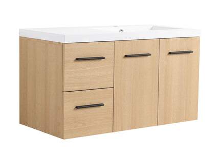 Wall Mounted Floating Bathroom Vanity With Sink, Door & Drawers Modular Cabinet