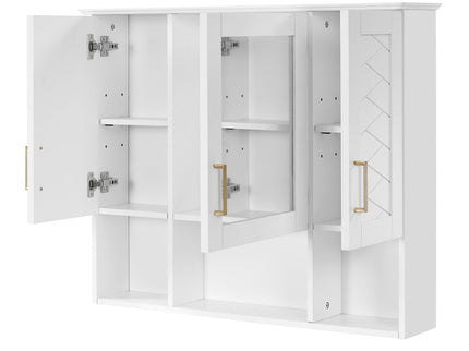 Modern Wall Mounted Medicine Cabinet With Adjustable Shelves, Soft Close Doors, High Define Mirror
