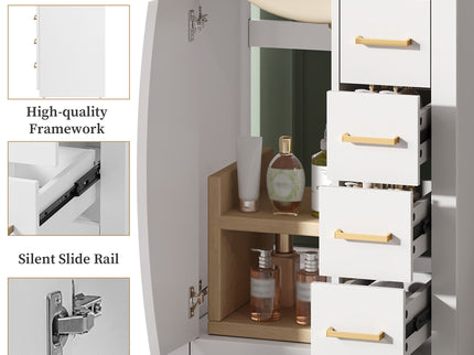 Modern Bathroom Vanity With 1 Door And 3 Drawers