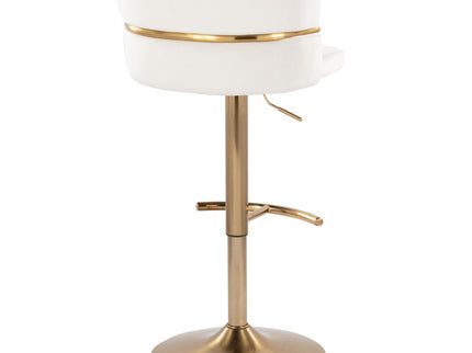 Cinch - Glam / Art Deco Adjustable Barstool With Swivel With Rounded T Footrest (Set of 2)