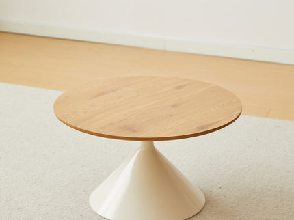 Round Coffee Table - Brown / White