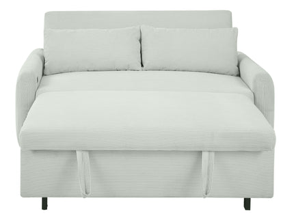 Pull-Out 2 Seat Modern Sleeper Sofa With 2 Throw Pillows And USB Ports