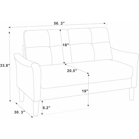 Tufted Loveseat - Dark Brown