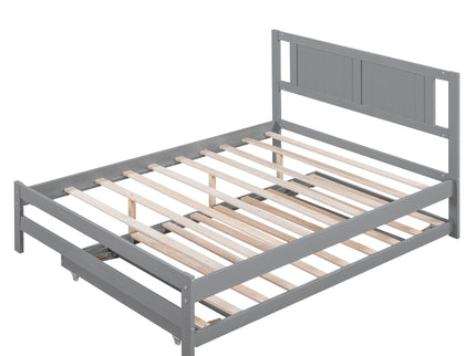 Platform Bed With Adjustable Trundle